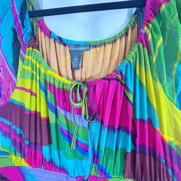 Chelsea & Theodore Boho Tropical Maxi Dress XL – Flowy Summer Resort Style - Picture 5 of 6